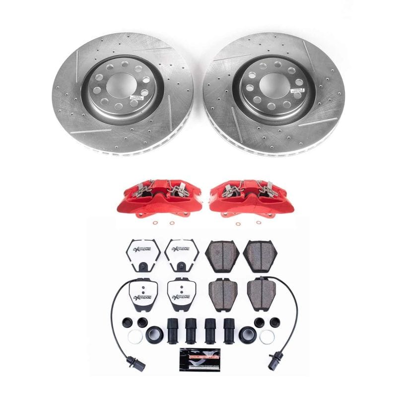 PowerStop — Z26 Street Performance Ceramic Brake Pad, Drilled Slotted Rotor, and Caliper Kit