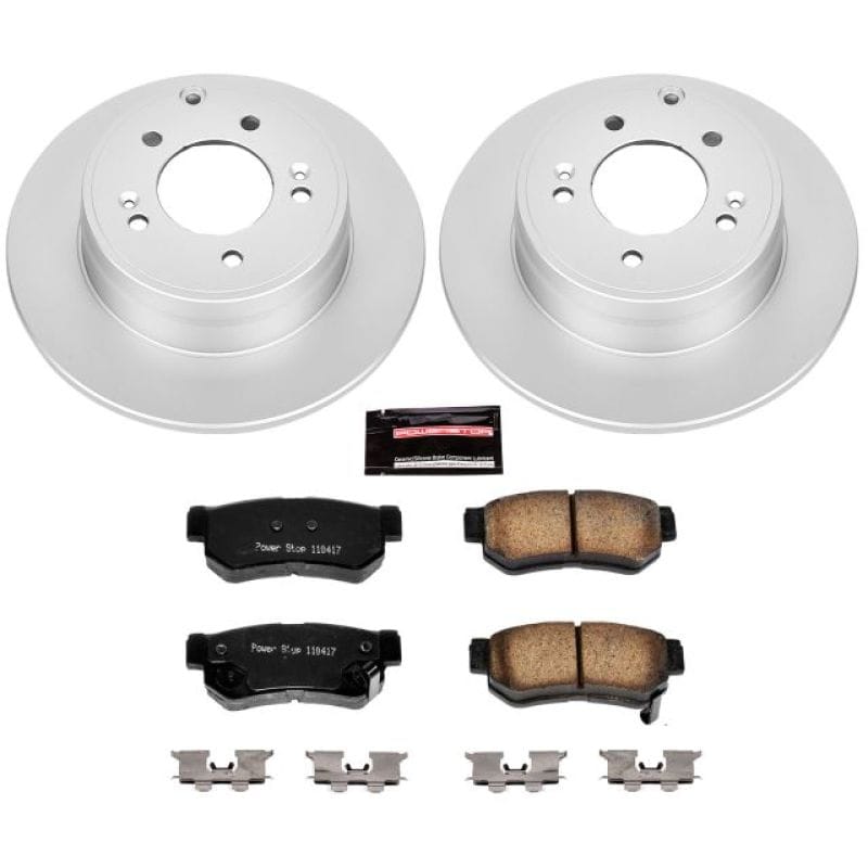 PowerStop — Genuine Geomet Coated Rotor and Low-Dust Ceramic Brake Pad Kit