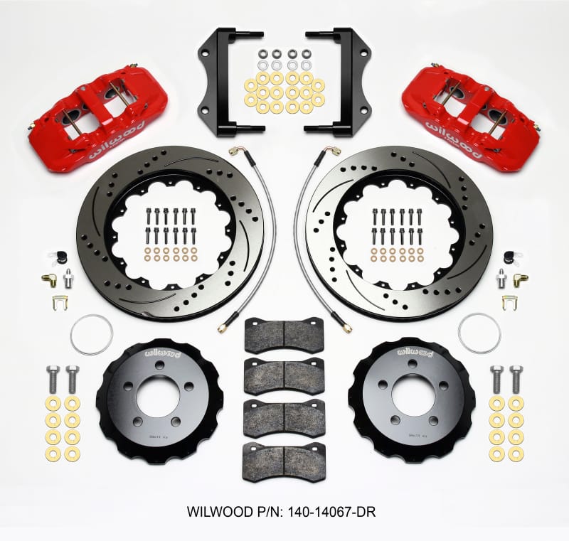 Wilwood — KIT,FRONT,CHALLENGER/CHARGER,2012-UP AERO6,14.25 ROTOR,SRP,RED,W/LINES