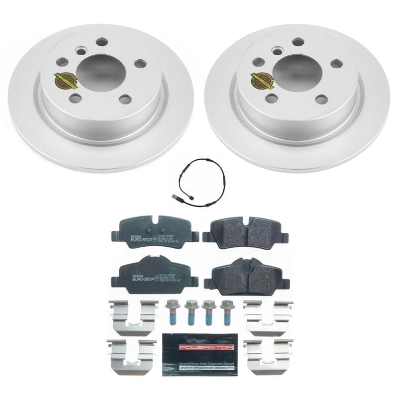 PowerStop — Genuine Geomet Coated Rotors, ECE-R90 Brake Pads + Hardware Kit