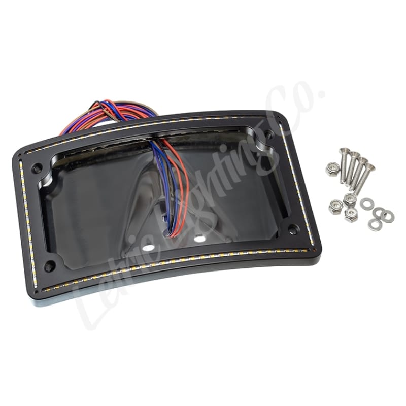 Letric Lighting — Letric Lighting 04-13 Sportster Perfect Plate Light Black Curved License Plate Frame