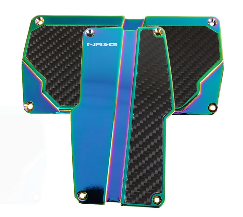 NRG — NRG Brushed Aluminum Sport Pedal A/T - Silver w/Black Carbon