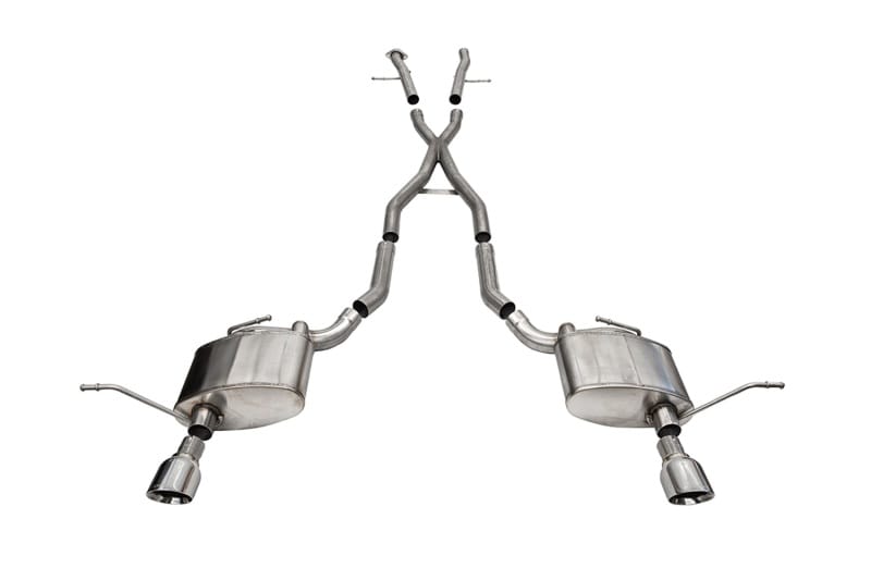CORSA Performance — 2.5in. Dual Rear Exit Cat-Back Exhaust System with Single 4.5in. Polished Pro-Se