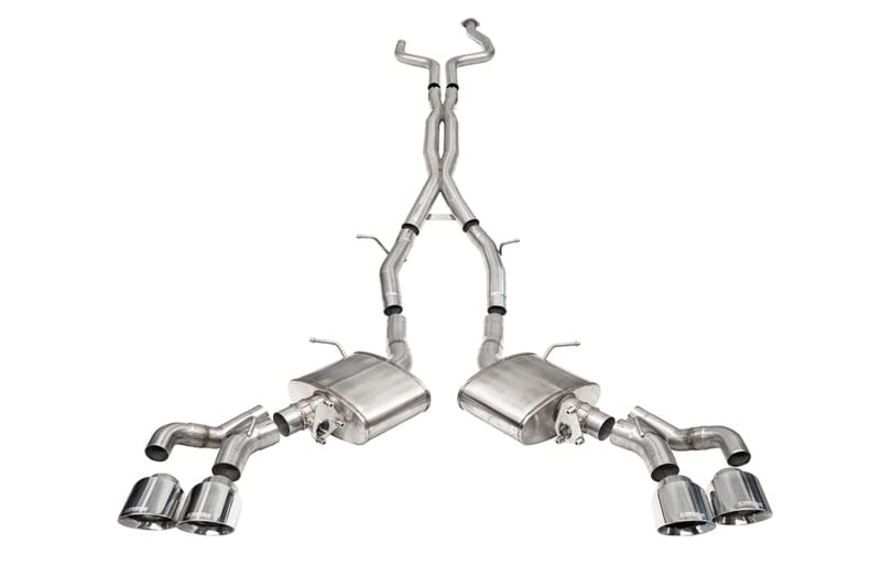 CORSA Performance — 3in. Cat-Back Exhaust with Dual Mode Active Exhaust; Corsa Double X-Pipe; Dual R