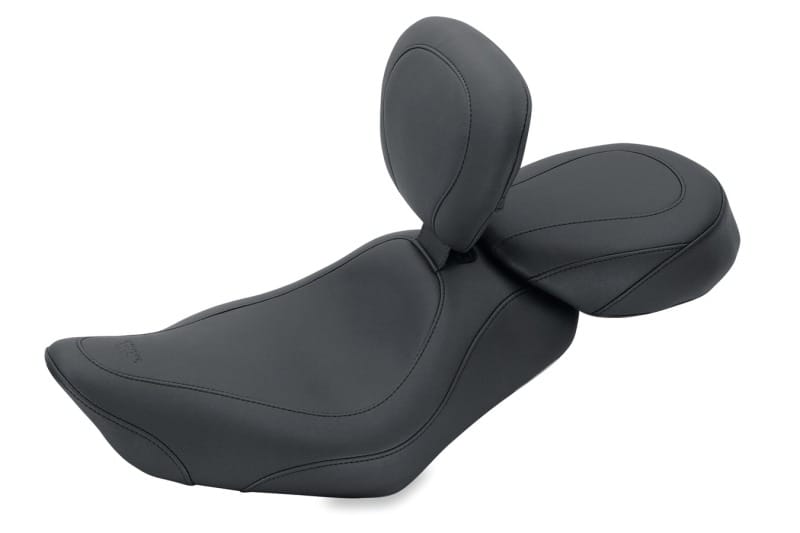 Mustang Motorcycle — Mustang 04-21 Harley Sportster Wide Tripper Solo Seat w/Driver Backrest - Black