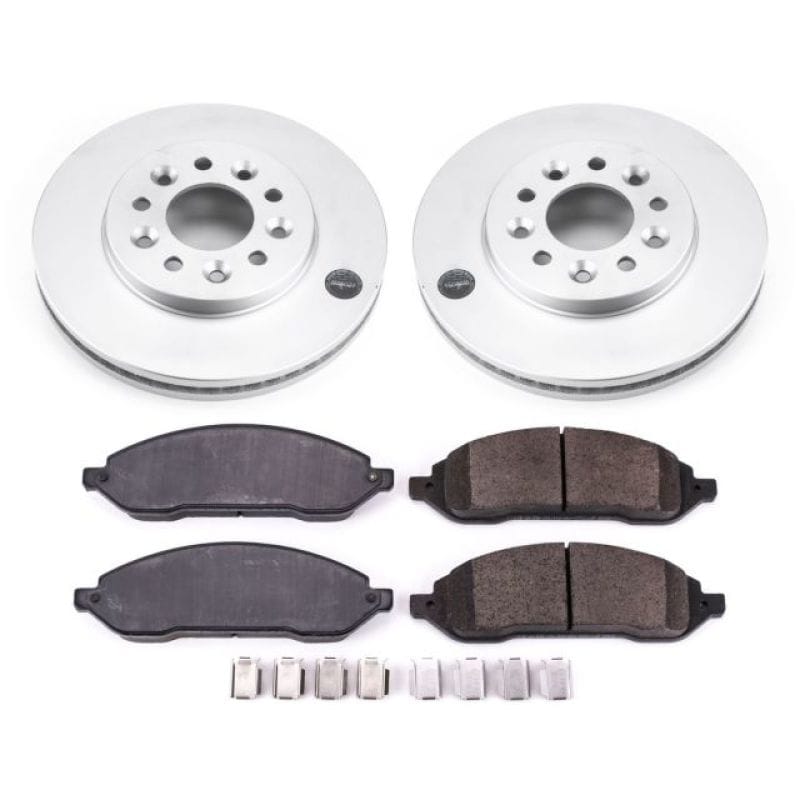 PowerStop — Genuine Geomet Coated Rotor and Low-Dust Ceramic Brake Pad Kit