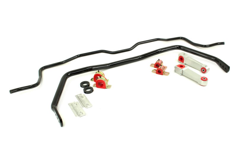 UMI Performance — S197 kit boosts handling with bolt-on bars, bushings, and billet end links.