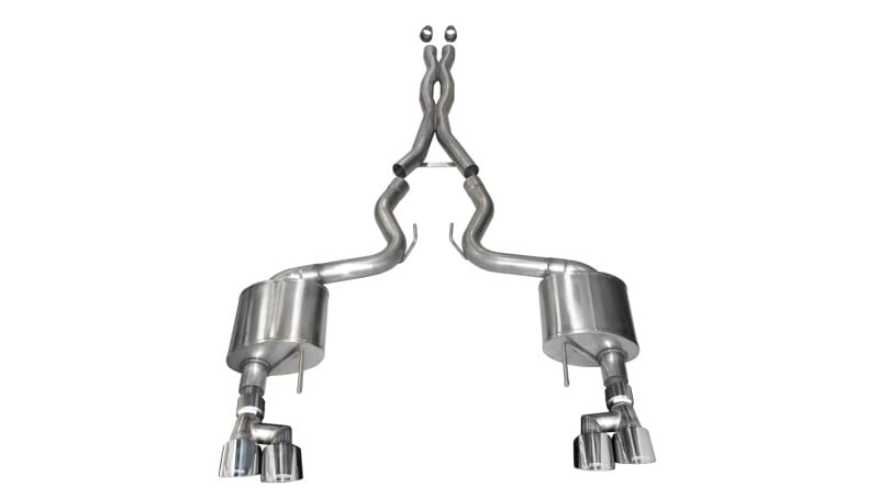 CORSA Performance — 3.0in. Cat-Back Dual Rear Exit with Twin 4.0in. Polished Pro-Series Tips