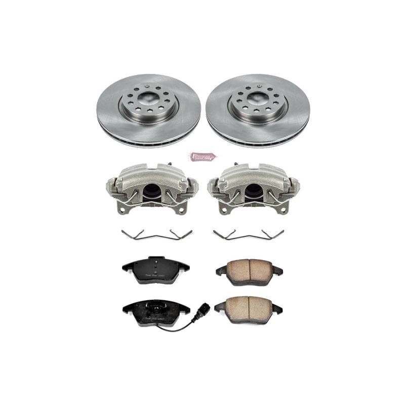 PowerStop — OE Stock Replacement Low-Dust Ceramic Brake Pad, Rotor and Caliper Kit