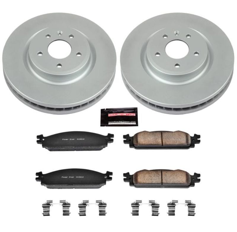 PowerStop — Genuine Geomet Coated Rotor and Low-Dust Ceramic Brake Pad Kit