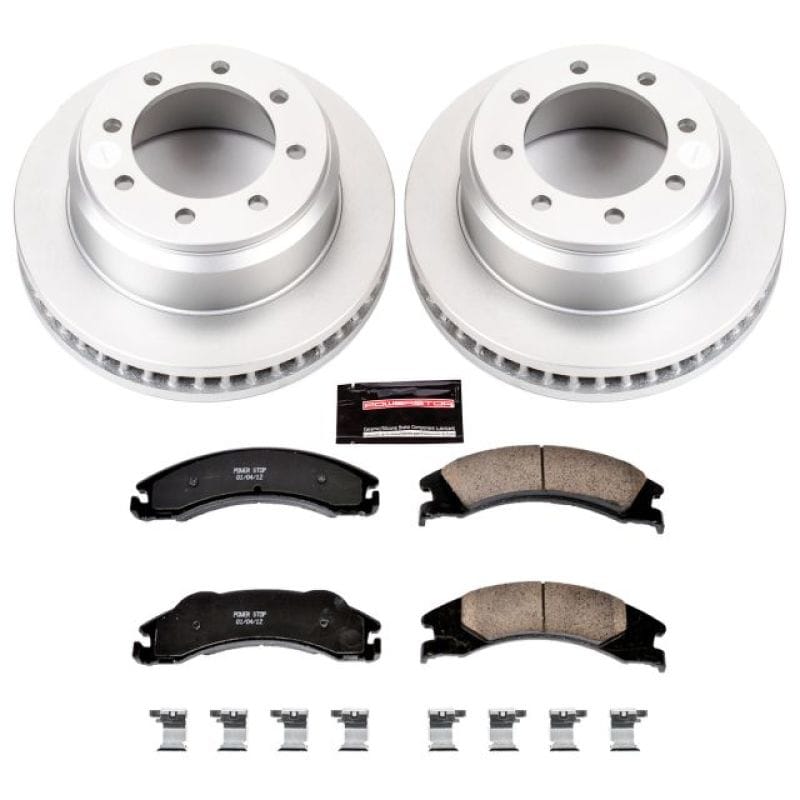 PowerStop — Genuine Geomet Coated Rotor and Low-Dust Ceramic Brake Pad Kit