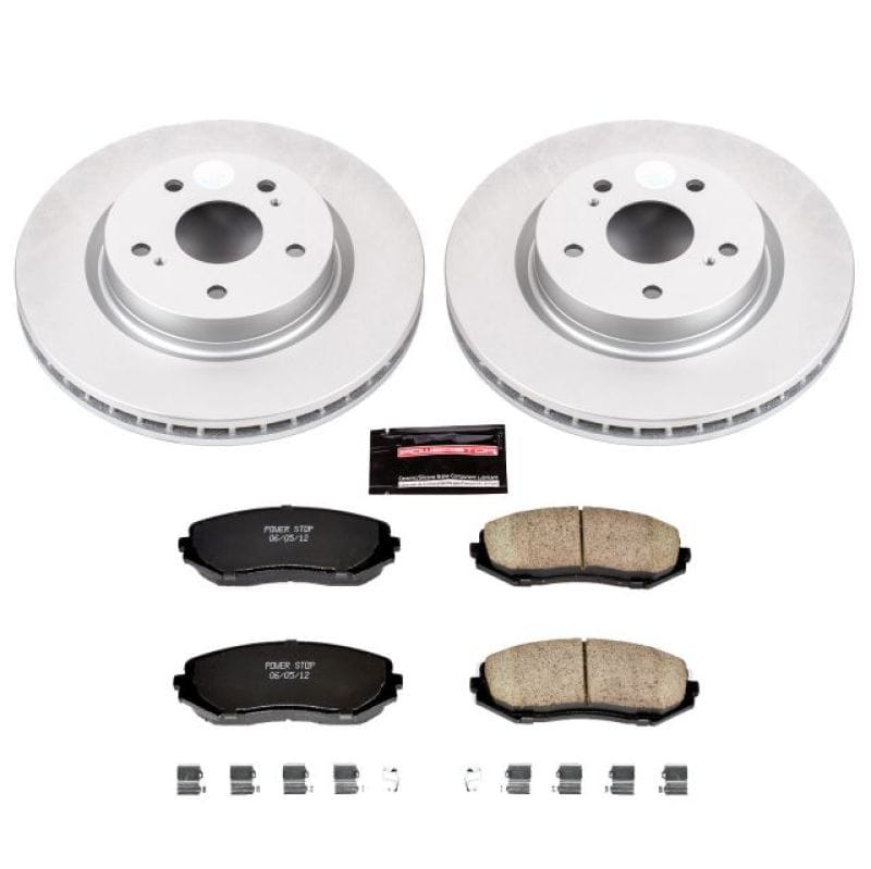 PowerStop — Genuine Geomet Coated Rotor and Low-Dust Ceramic Brake Pad Kit