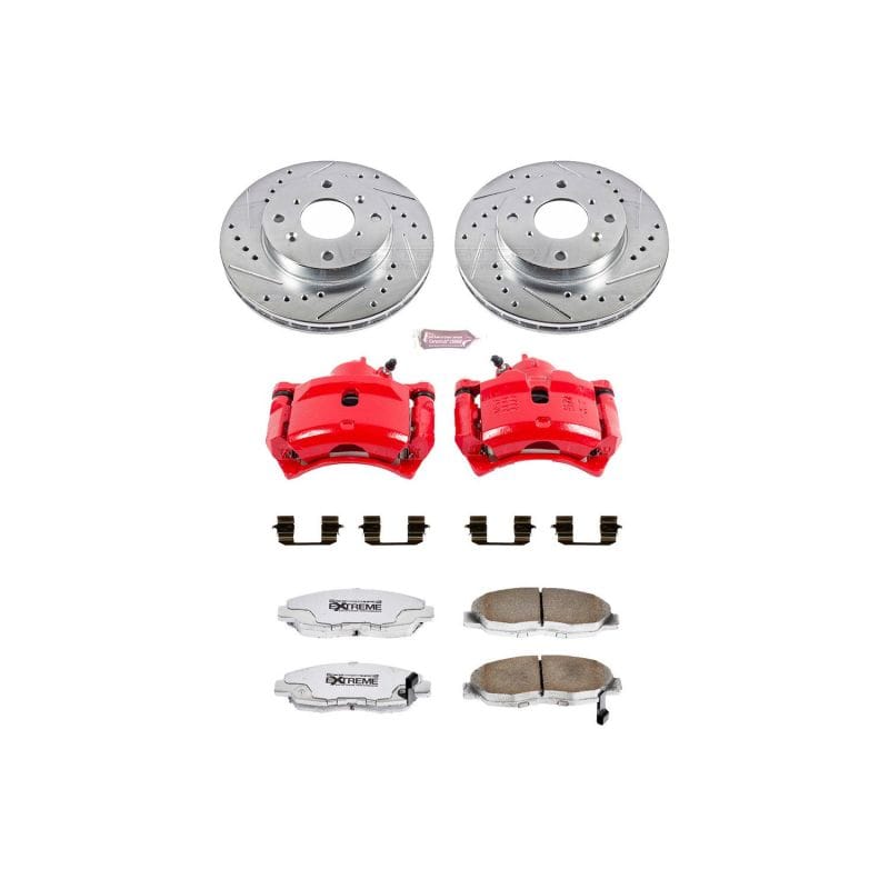 PowerStop — Z26 Street Performance Ceramic Brake Pad, Drilled Slotted Rotor, and Caliper Kit
