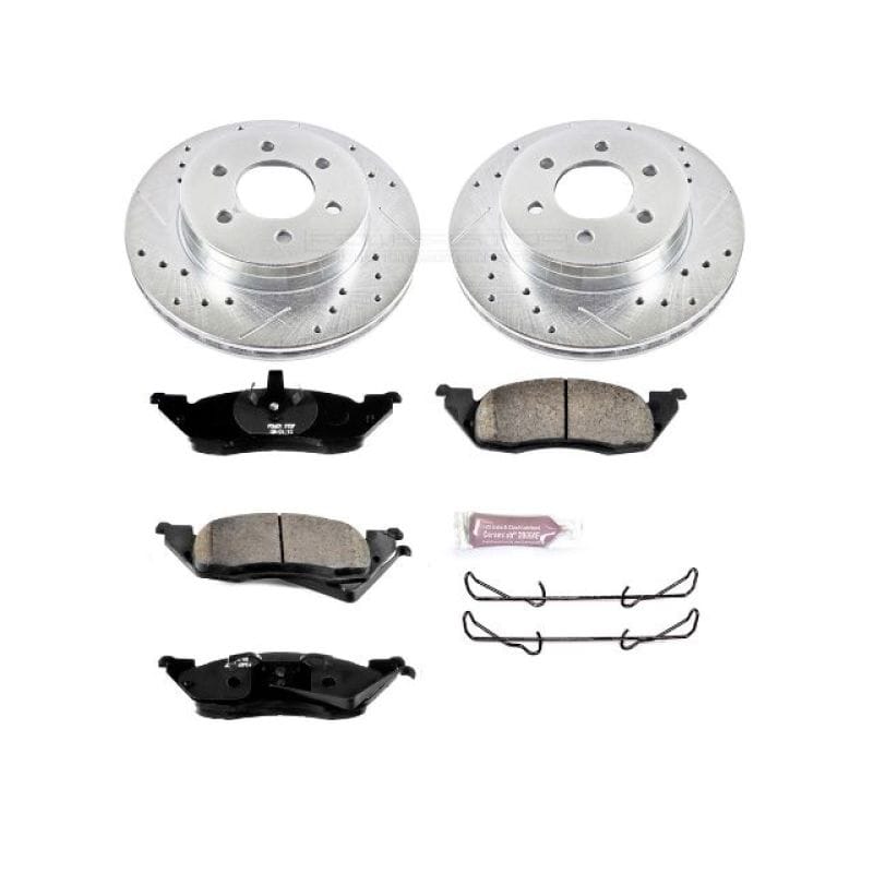 PowerStop — Z23 Daily Driver Carbon-Fiber Ceramic Brake Pad and Drilled & Slotted Rotor Kit