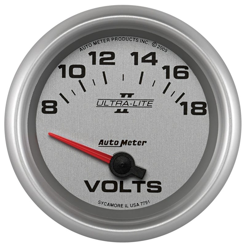 AutoMeter — GAUGE, VOLTMETER, 2 5/8", 18V, ELECTRIC, ULTRA-LITE II