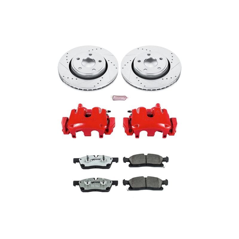 PowerStop — Z26 Street Performance Ceramic Brake Pad, Drilled Slotted Rotor, and Caliper Kit