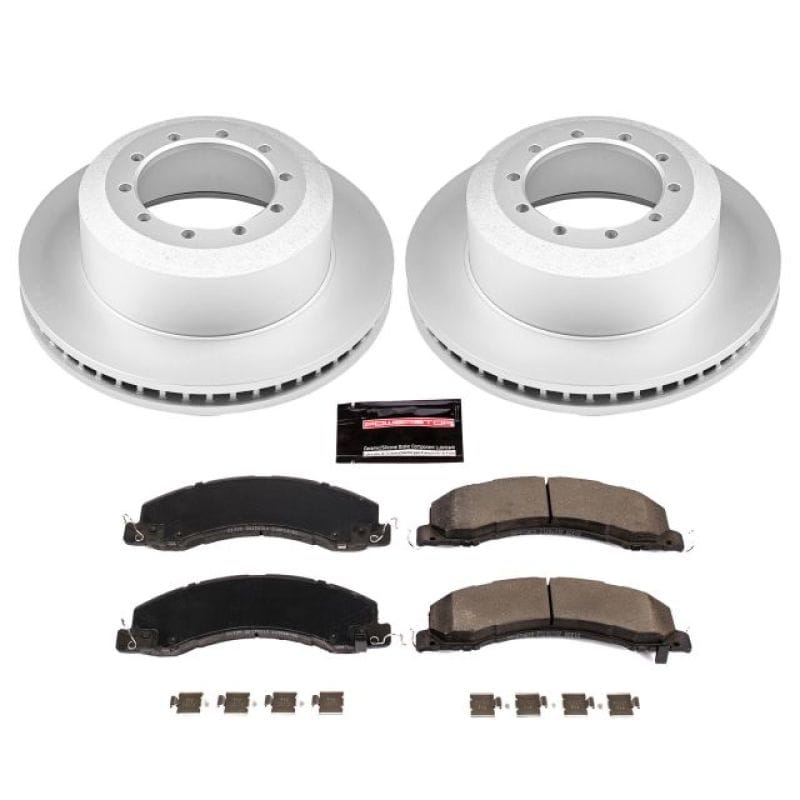 PowerStop — Genuine Geomet Coated Rotor and Low-Dust Ceramic Brake Pad Kit