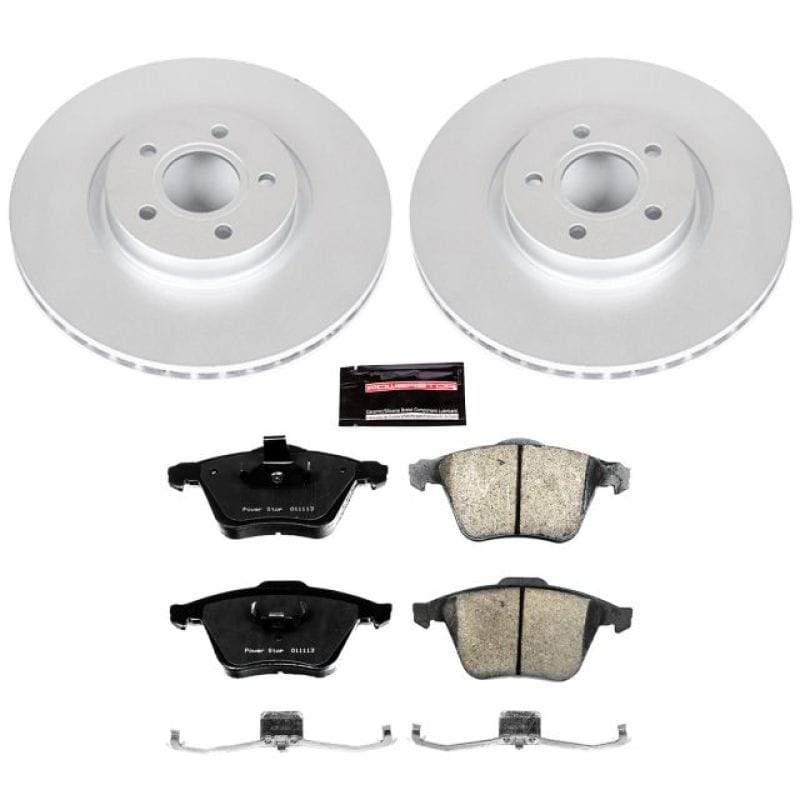 PowerStop — Genuine Geomet Coated Rotor and Carbon-Fiber Ceramic Brake Pad Kit