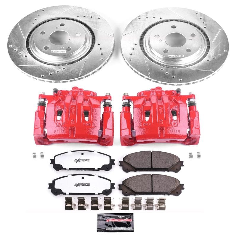 PowerStop — Z36 Truck and SUV Ceramic Brake Pad, Drilled & Slotted Rotor, and Caliper Kit