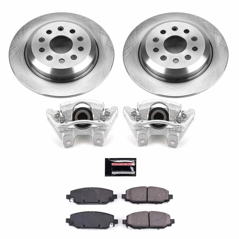PowerStop — OE Stock Replacement Low-Dust Ceramic Brake Pad, Rotor and Caliper Kit
