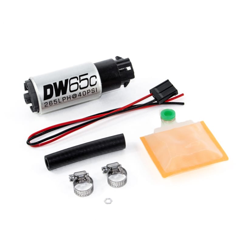DeatschWerks — 265lph compact fuel pump with clips w/ 9-1000 install kit
DW65C Universal fuel pump