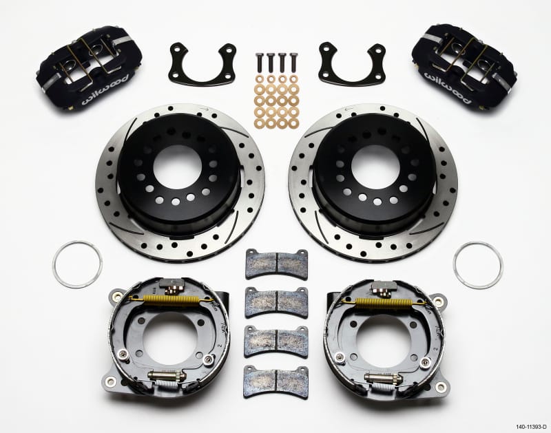 Wilwood — KIT,REAR,DISC/DRUM,SMALL FORD,2.66 OFFSE 1PC 11.00,SRP,BLACK POWDER COAT