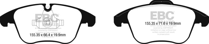 EBC — EBC 2016+ Jaguar XE-Type 2.0T Ultimax2 Front Brake Pads (Use w/ 12.4in Rotors)
Disc Brake Pad