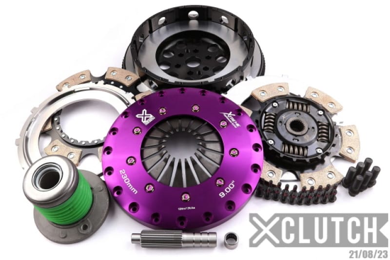 XCLUTCH — Clutch Kit Inc Chromoly Flywheel + HRB; 9" Twin Sprung Ceramic Clutch Discs 