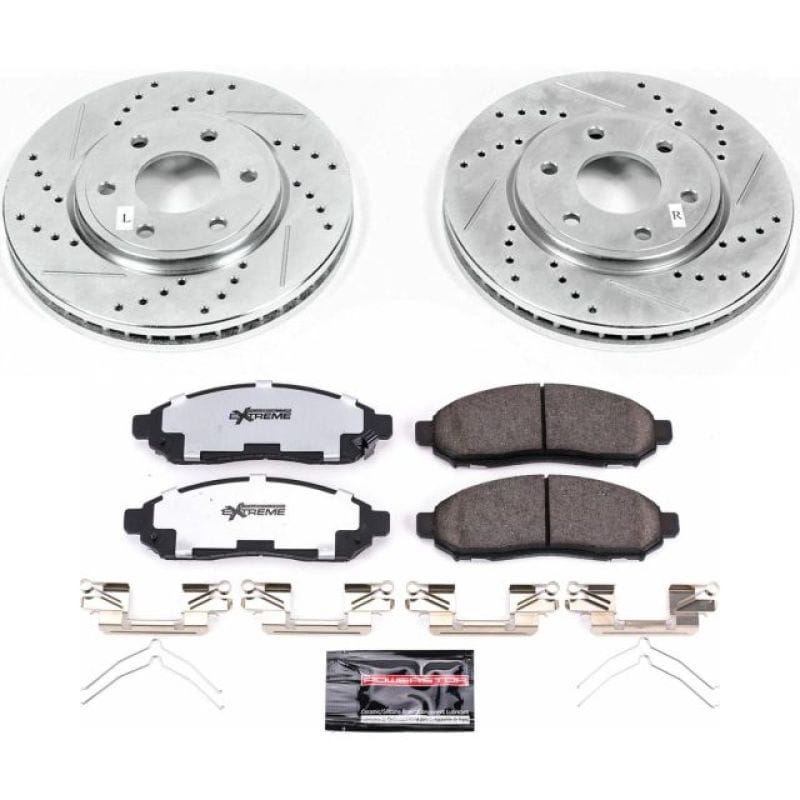 PowerStop — Z36 Truck and SUV Carbon-Fiber Ceramic Brake Pad and Drilled & Slotted Rotor Kit