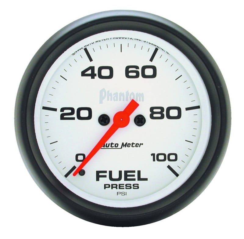 AutoMeter — GAUGE, FUEL PRESSURE, 2 5/8" , 100PSI, DIGITAL STEPPER MOTOR, PHANTOM