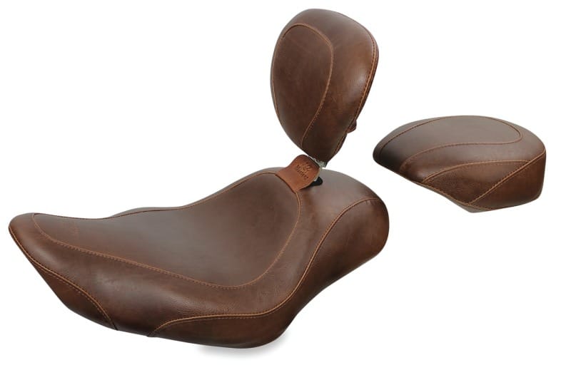 Mustang Motorcycle — Mustang 04-21 Harley Sportster Wide Tripper Passenger Seat - Distressed Brown
