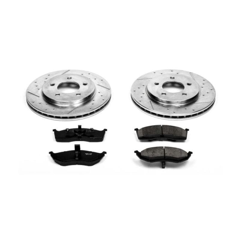 PowerStop — Z23 Daily Driver Carbon-Fiber Ceramic Brake Pad and Drilled & Slotted Rotor Kit