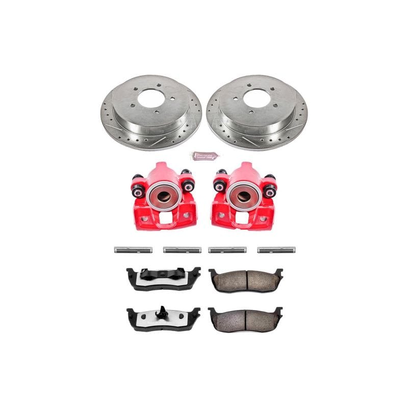 PowerStop — Z36 Truck and SUV Ceramic Brake Pad, Drilled & Slotted Rotor, and Caliper Kit