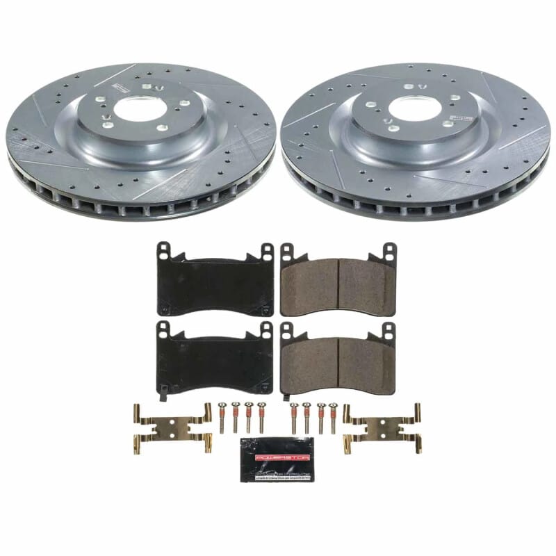 PowerStop — Z23 Daily Driver Carbon-Fiber Ceramic Brake Pad and Drilled & Slotted Rotor Kit