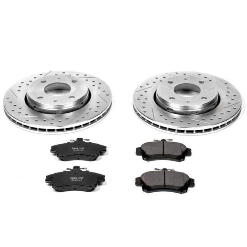 PowerStop — Z23 Daily Driver Carbon-Fiber Ceramic Brake Pad and Drilled & Slotted Rotor Kit