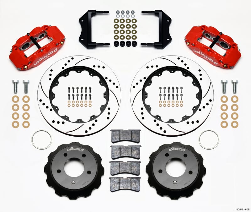 Wilwood — KIT,FRONT,VETTE,85-87,FNSL6R,14.00x1.10 DRILLED,RED