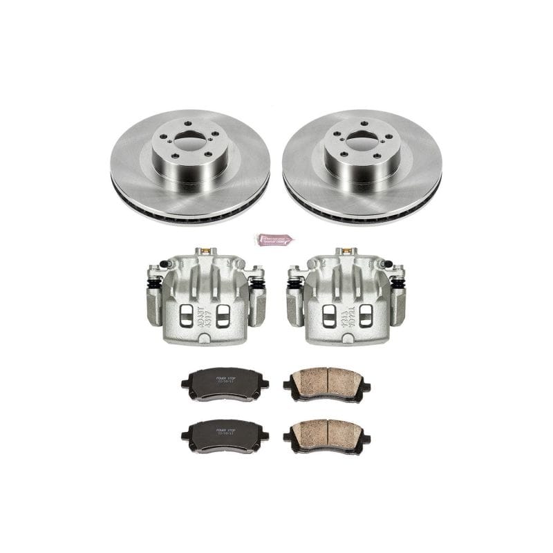 PowerStop — OE Stock Replacement Low-Dust Ceramic Brake Pad, Rotor and Caliper Kit
