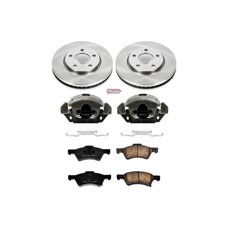 PowerStop — OE Stock Replacement Low-Dust Ceramic Brake Pad, Rotor and Caliper Kit