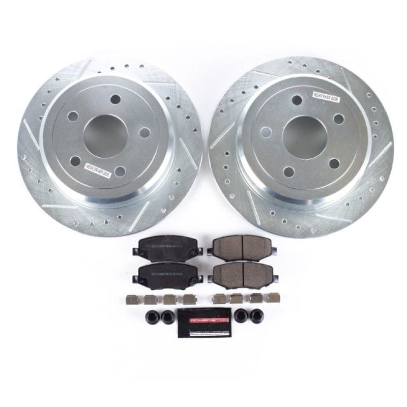 PowerStop — Z23 Daily Driver Carbon-Fiber Ceramic Brake Pad and Drilled & Slotted Rotor Kit