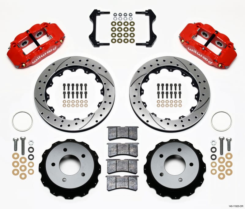 Wilwood — KIT,REAR,VETTE,85-87,FNSL4R,12.88x1.10 DRILLED,RED