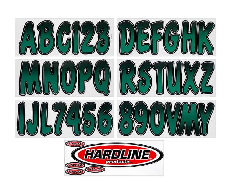 Hardline — Hardline Boat Lettering Registration Kit 3 in. - 200 Forest Green/Black