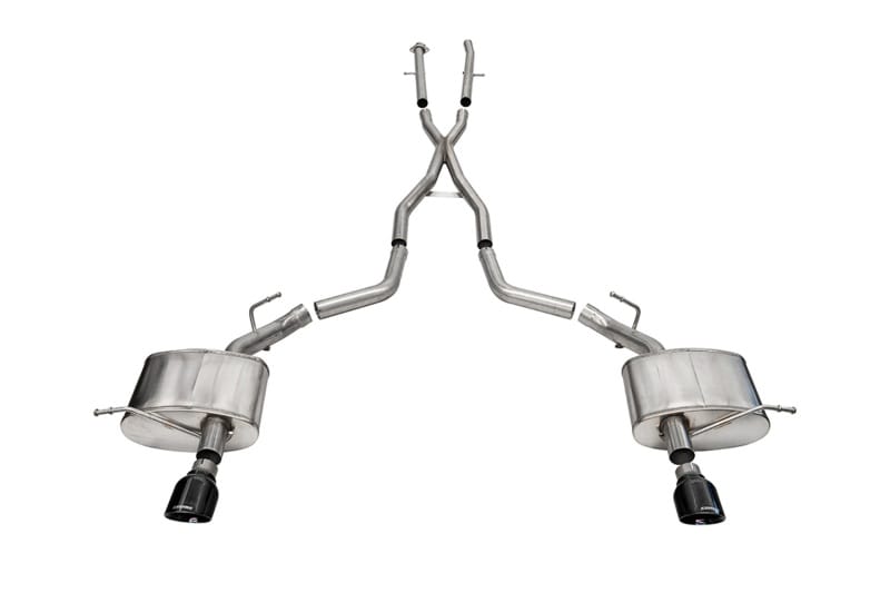 CORSA Performance — 2.5in. Dual Rear Exit Cat-Back Exhaust System with Single 4.5in. Black PVD Pro-S