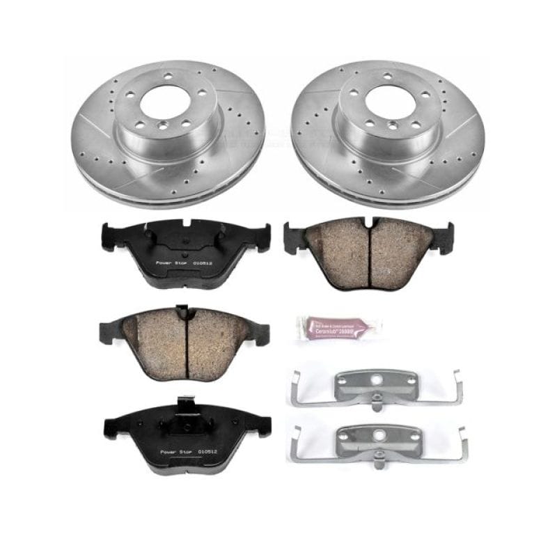 PowerStop — Z23 Daily Driver Carbon-Fiber Ceramic Brake Pad and Drilled & Slotted Rotor Kit