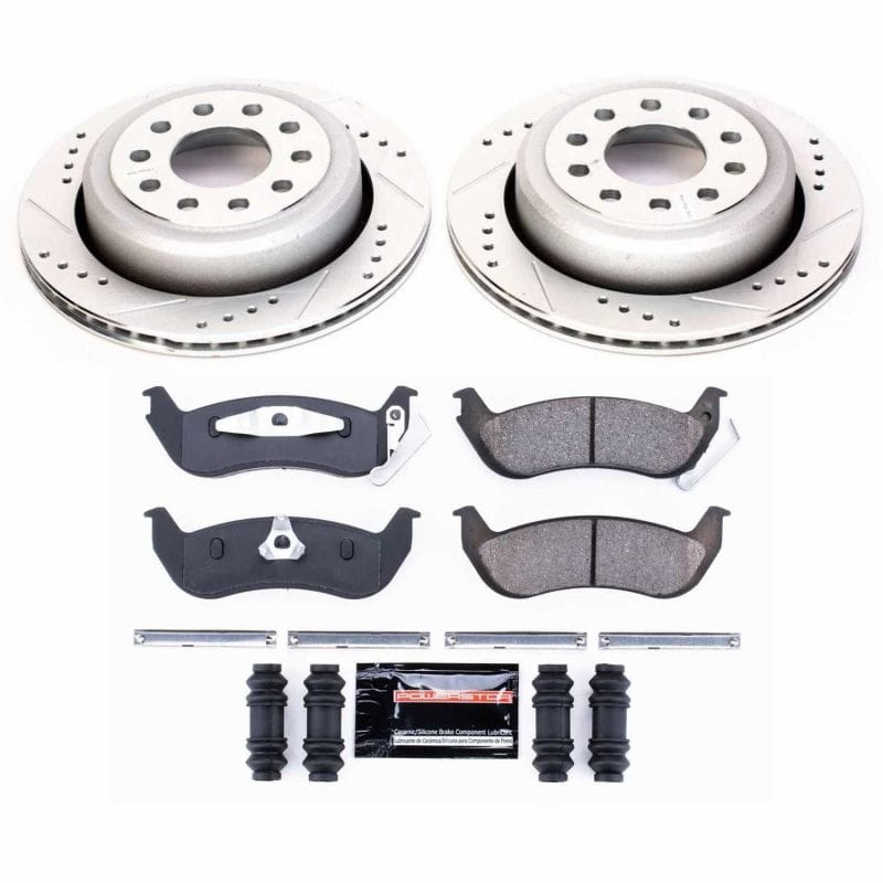 PowerStop — Z23 Daily Driver Carbon-Fiber Ceramic Brake Pad and Drilled & Slotted Rotor Kit