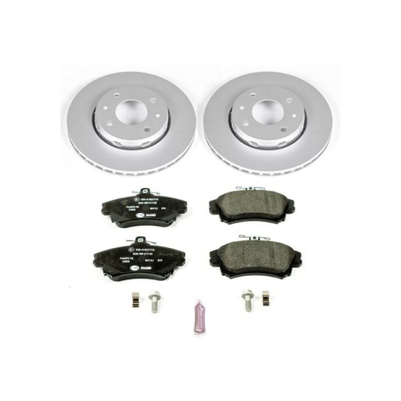 PowerStop — Genuine Geomet Coated Rotors, ECE-R90 Brake Pads + Hardware Kit