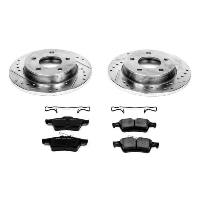 PowerStop — Z23 Daily Driver Carbon-Fiber Ceramic Brake Pad and Drilled & Slotted Rotor Kit