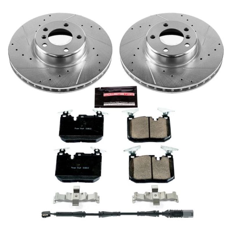 PowerStop — Z23 Daily Driver Carbon-Fiber Ceramic Brake Pad and Drilled & Slotted Rotor Kit