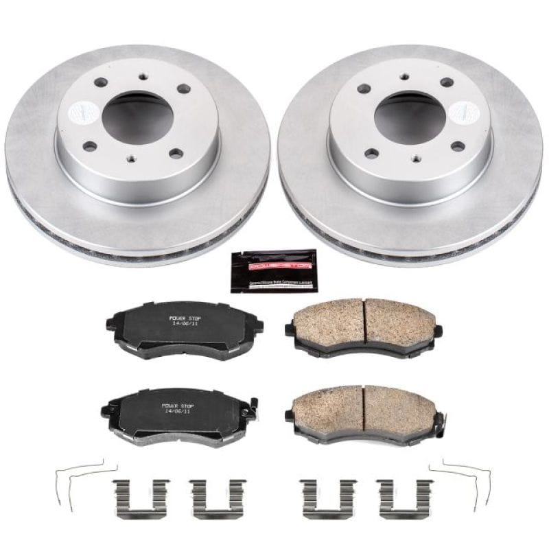 PowerStop — Genuine Geomet Coated Rotor and Low-Dust Ceramic Brake Pad Kit