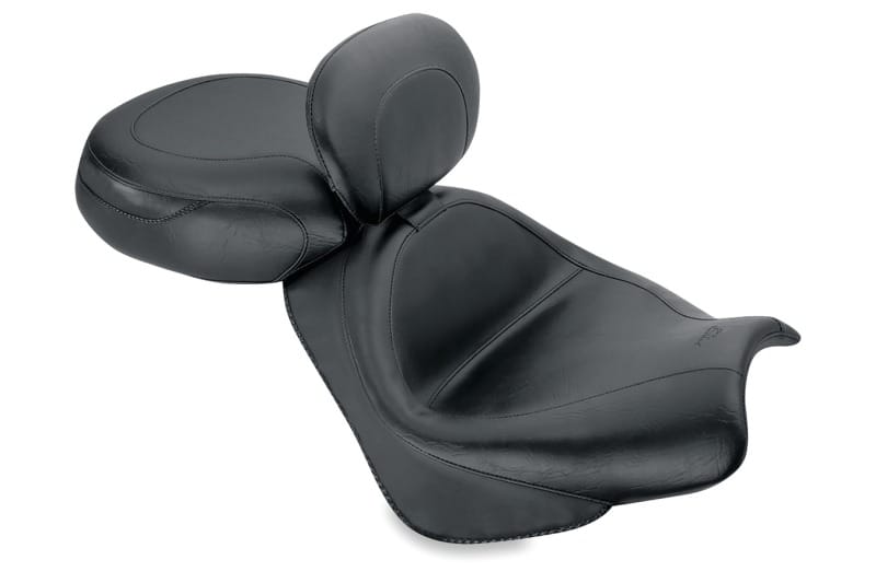 Mustang Motorcycle — Mustang 02-08 Honda VTX1800 Retro, S, T Wide Touring 2PC Seat w/ Driver Backrest - Black