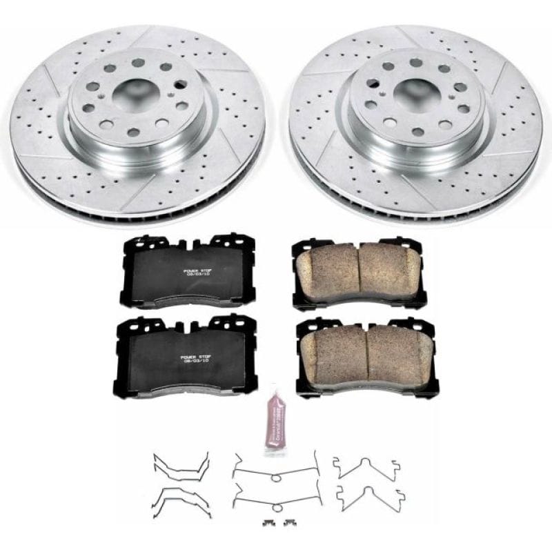 PowerStop — Z23 Daily Driver Carbon-Fiber Ceramic Brake Pad and Drilled & Slotted Rotor Kit